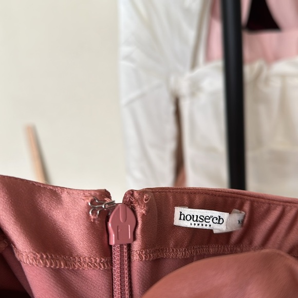 House‎ of CB Toira Satin Corset Rose Pink Flare Mini Dress NWOT size XS - Picture 6 of 15